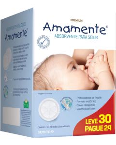 Absorvente para Seios Amamente Leve 30 Pague 24 