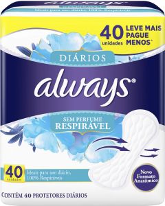 Protetor Diário Always Respirável 40 Unidades