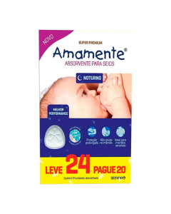 Absorvente Noturno para Seios Amamente 24 unidades