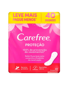 Protetor Diário Carefree Sem Perfume 40 Unidades 