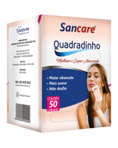 Algodão Quadradinho Multiuso Sancare 50 Unidades