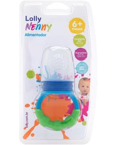 Alimentador Infantil Silicone Azul Lolly +6 com 1 unidade
