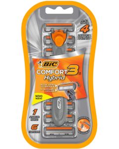 Kit Aparelho de Barbear BIC Comfort 3 Hybrid + 6 cartuchos