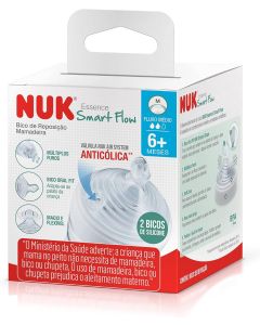 Bico para Mamadeira NUK Essence Smart Flow Fluxo Médio 6 meses + com 1 Unidade