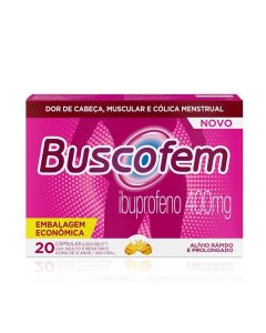 Buscofem Ibuprofeno 400MG 20 Cápsulas em Gel 