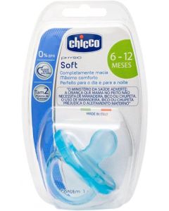 Chupeta Chicco Physio Soft Silicone 6-12 Meses Azul 