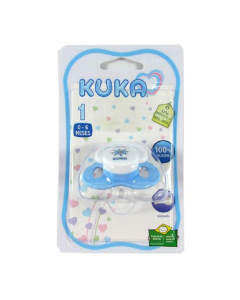 Chupeta Kuka Bico Redondo Silicone 0-6 Meses Azul 1un  