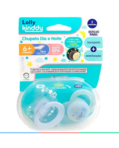 Kit Chupeta Dia e Noite Lolly Star Azul +6meses