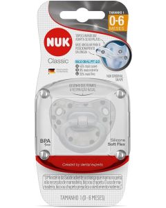 Chupeta NUK Classic Transparente Unissex Tamanho 01
