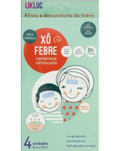  Compressas Refrescante Xô Febre Likluc com 4 Unidades