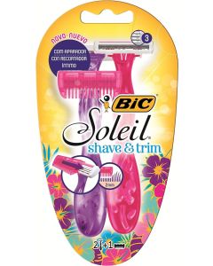 Depilador e Aparador Descartável Bic Soleil Shave e Trim 2 Unidades