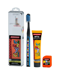 Kit Romero Britto Dentalclean Escova de Dente + Fio Dental 25m + Gel Dental 50g