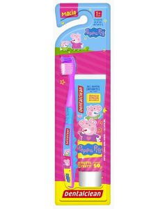 Kit Dentalclean Peppa Pig com 1 Escova de Dente + Gel Dental com 50g