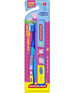 Escova de Dente Dentalclean Peppa Pig Escolar Infantil Extra Macia 