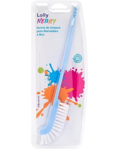 Escova De Limpeza Mamadeira E Bico Lolly Baby Azul