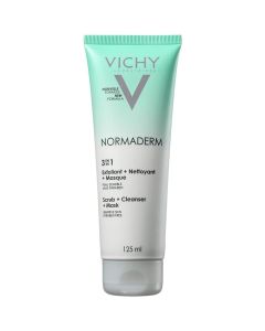 Máscara Esfoliante e Gel de Limpeza Vichy Normaderm 3 em 1 125ml