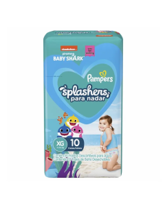 Fralda Pampers Splashers Baby Shark Praia e Piscina XG 10 unidades