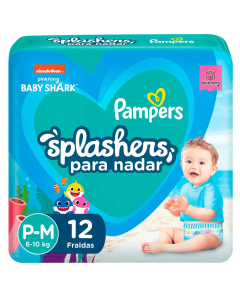 Fralda Descartável Pampers Splashers  P/M 12 Unidades 