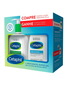 Kit Cetaphil com 1 Loção Hidratante de 473ml + 1 Loção de Limpeza de 120ml