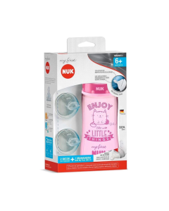 Kit Mamadeira E Bicos Nuk My 1st Girl First Choice Rosa 300ml