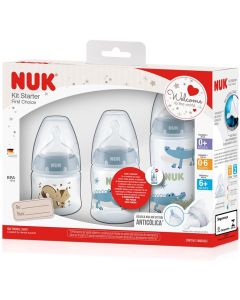 Kit Mamadeira Nuk Starter First Choice Azul 3 peças 