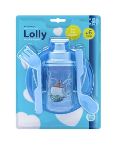Kit Refeição Lolly Azul 4 Peças 