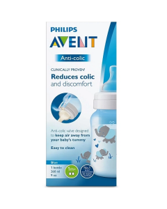 Mamadeira Philips Avent Anti-Colic Elefante Azul 260m