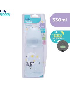 Mamadeira Lolly Kinddy Big Star 3+ Meses Azul 330ml