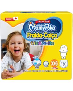 Fralda Descartável MamyPoko Fralda-Calça Dia&Noite XXG 18 Unidades 