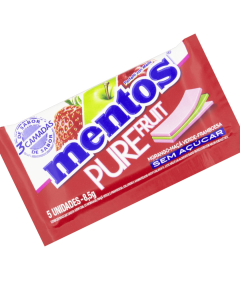 MENTOS PURE FRUIT MORANGO 5UN
