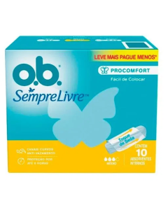 Absorvente Interno Sempre Livre O.B Médio Leve 10 Pague 8