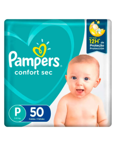 Fralda Descartável Pampers Confort Sec MEGA P 50 Unidades 