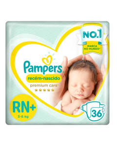 Fralda Descartável Pampers Premium Care RN+ 36 Unidades