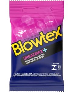 Preservativo Blowtex Orgazmax+ Texturizado Retardante com 3 unidades