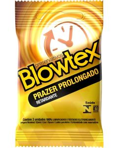 Preservstivo Blowtex Prazer Prolongado Efeito Retardante com 3 unidades