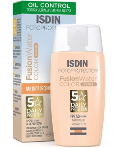 Protetor Solar Facial Isdin Fusion Water Color Cor Clara FPS 50 50ml