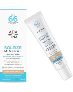 Protetor Solar Físico Ada Tina Soleize Mineral Fps 66 Com Cor 30ml